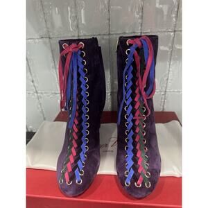 ROGER VIVIER TRESSAGE SUEDE BOOTIE SIZE 8UK